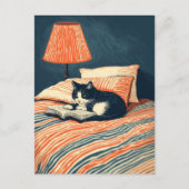 lezende kat feestdagenkaart (Voorkant)