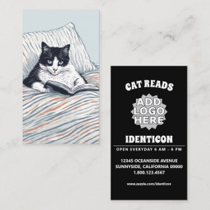 lezende kat visitekaartje