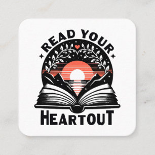 Lezende Liefhebber Lees Je Hart Uit Boek Nerd Vierkante Visitekaartje