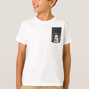 Lezende spook met koptelefoon kinderen t-shirt