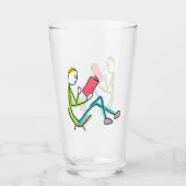 Lezende Stickman Glas (Achterkant)