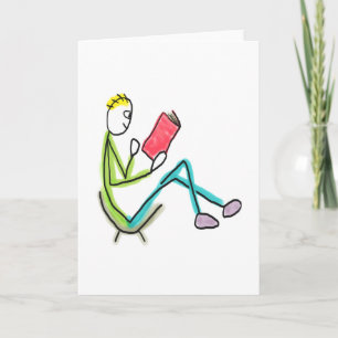 Lezende Stickman Kaart