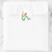 Lezende Stickman Ronde Sticker (Tas)