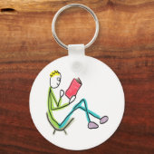 Lezende Stickman Sleutelhanger (Voorkant)