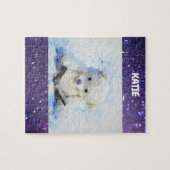 "LEZENDE TEDDY" MET GEPERSONALISEERDE NAAM. LEGPUZZEL (Horizontaal)