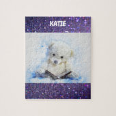 "LEZENDE TEDDY" MET GEPERSONALISEERDE NAAM. LEGPUZZEL (Verticaal)