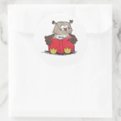 Lezende Uil Ronde Sticker (Tas)