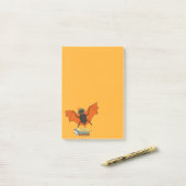 Lezende vleermuis | Whimische bibliothecaris met b Post-it® Notes (Op bureau)