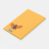 Lezende vleermuis | Whimische bibliothecaris met b Post-it® Notes (Schuin)