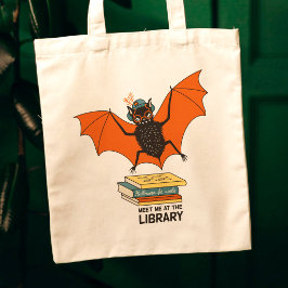 Lezende vleermuis | Whimische bibliothecaris met b Tote Bag