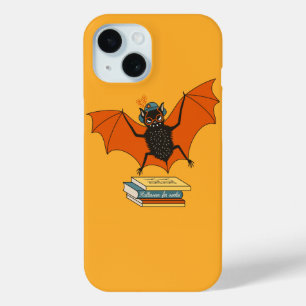 Lezende vleermuis Whimsical bibliothecaris met b iPhone 15 Case