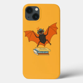 Lezende vleermuis | Whimsical bibliothecaris met b iPhone 15 Case