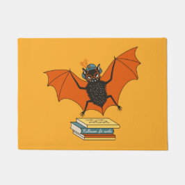Lezende vleermuis | Whimsical bibliothecaris met b Deurmat