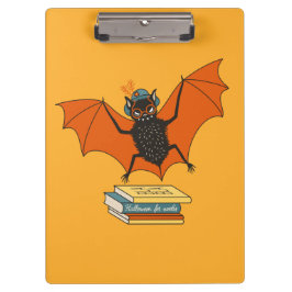 Lezende vleermuis | Whimsical bibliothecaris met b Klembord