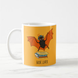 Lezende vleermuis | Whimsical bibliothecaris met b Koffiemok