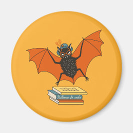 Lezende vleermuis | Whimsical bibliothecaris met b Magneet