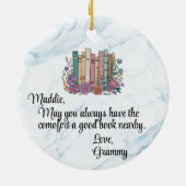 Lezer, Boekenwurm, Boekentrovert boeken liefhebber Keramisch Ornament (Achterkant)