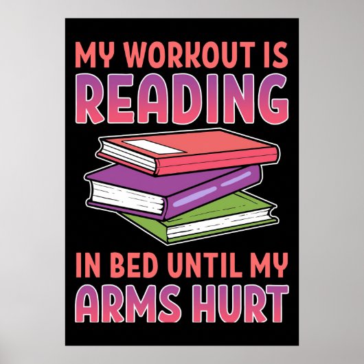 Lezer geeft aan dat mijn werkout in bed staat poster (Voorkant)