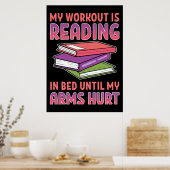 Lezer geeft aan dat mijn werkout in bed staat poster (Keuken)