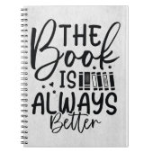 Lezer geeft het boek altijd beter weer notitieboek (Voorkant)