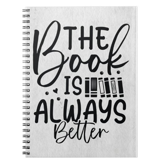 Lezer geeft het boek altijd beter weer notitieboek (Voorkant)