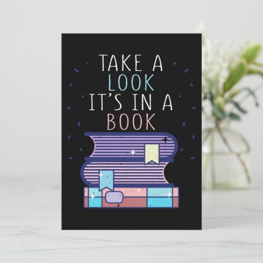 Lezer Gift bekijk een boek Bedankkaart (Staand voorkant)