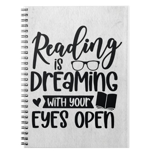 Lezer Gift Reading is droomachtig Notitieboek (Voorkant)