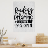 Lezer Gift Reading is droomachtig Poster (Keuken)