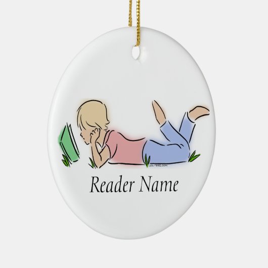 Lezer in Grass (de Naam van de Douane) Keramisch Ornament (Rechts)