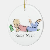 Lezer in Grass (de Naam van de Douane) Keramisch Ornament (Links)