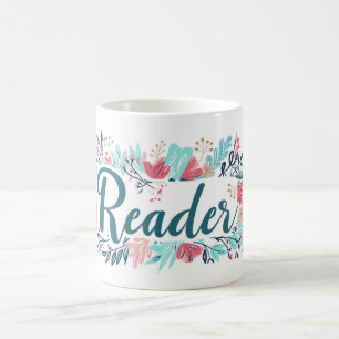 Lezer Kleurrijke Bloemen Slogan Koffiemok