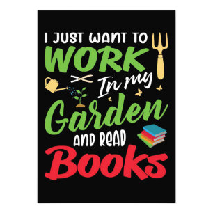 Lezer leest boeken in mijn tuin foto afdruk
