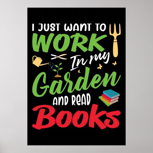 Lezer leest boeken in mijn tuin poster (Voorkant)