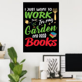 Lezer leest boeken in mijn tuin poster (Thuiskantoor)