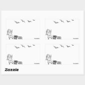 Lezer Meisje Sticker Bookplate (Vel)