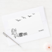 Lezer Meisje Sticker Bookplate (Envelop)
