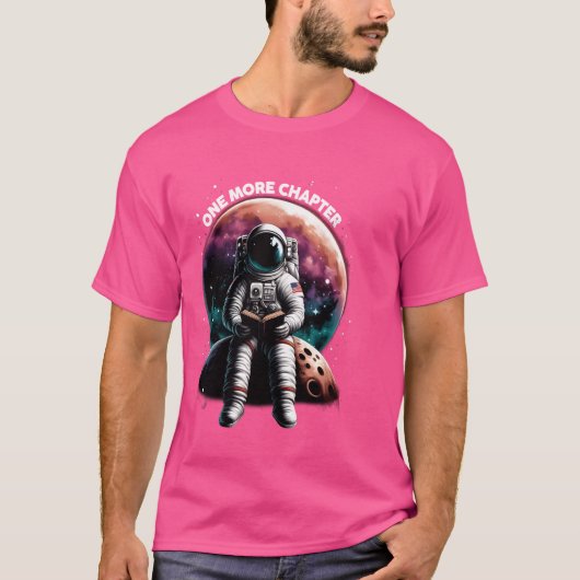Lezer nog een hoofdstuk Boekenliefhebber Astronaut T-shirt (Voorkant)