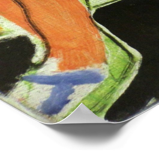 Lezer op zwarte achtergrond Matisse Poster (Hoek)