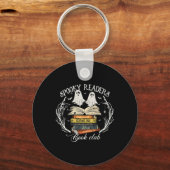 Lezers Boek Club Leraar Grappige Ghost Happy Hallo Sleutelhanger (Voorkant)