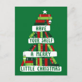 Lezers en boekovers met kerstboom briefkaart (Voorkant)