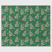 Lezers en boekovers met kerstboom cadeaupapier (Vlak)