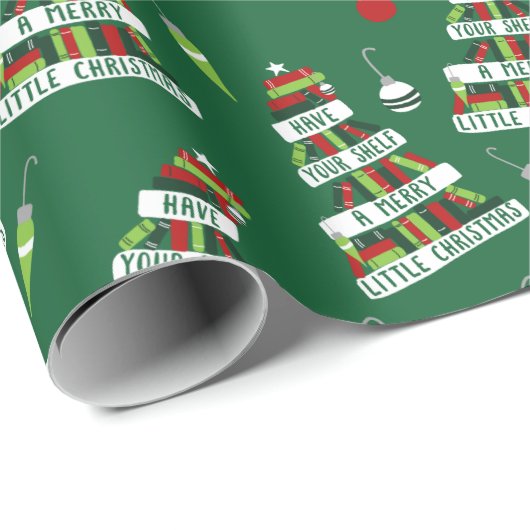 Lezers en boekovers met kerstboom cadeaupapier (Rol Hoek)