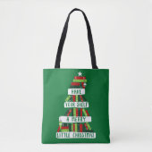 Lezers en boekovers met kerstboom tote bag (Voorkant)