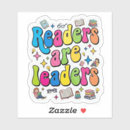 Lezers zijn leiders - leuk kleurrijk lezen sticker