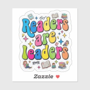 Lezers zijn leiders - leuk kleurrijk lezen sticker