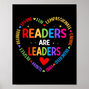 Lezers Zijn Leiders Lezen Leraar Vrouwen Kinderen Poster