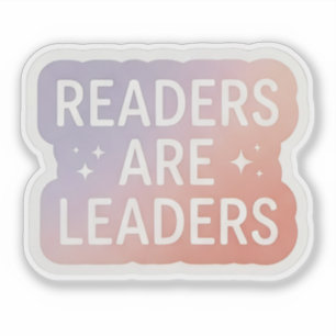 Lezers zijn leiders - roze boekliefhebber leest sticker