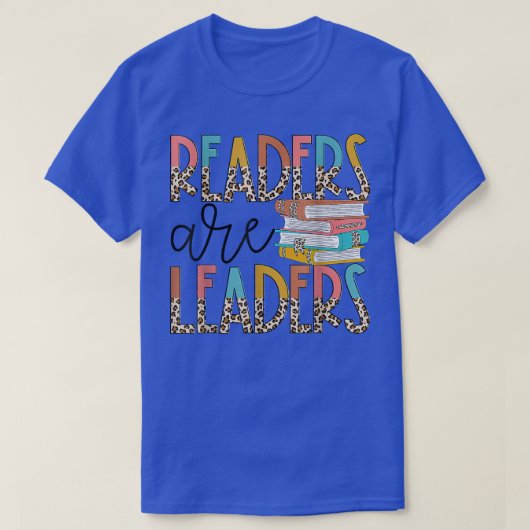 Lezers zijn leiders van Boho Leopard Book Lover Ba T-shirt (Design voorkant)