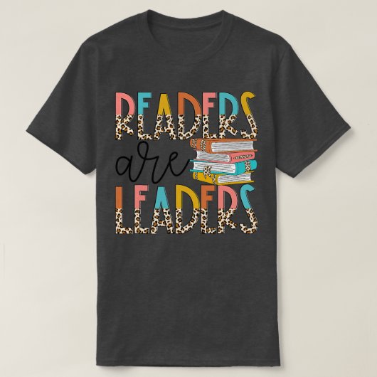 Lezers zijn leiders van Boho Leopard Book Lover Ba T-shirt (Design voorkant)