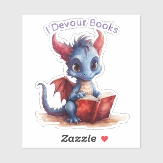 *~* Lezing Baby Dragon AP88 I DEVOUR Boeken Schatt Sticker (Vel)